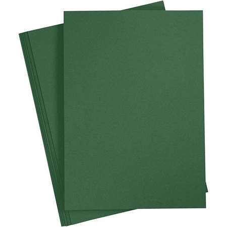 10x Dark green cardboard A4 