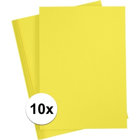 10x A4 hobby karton geel 180 grams 