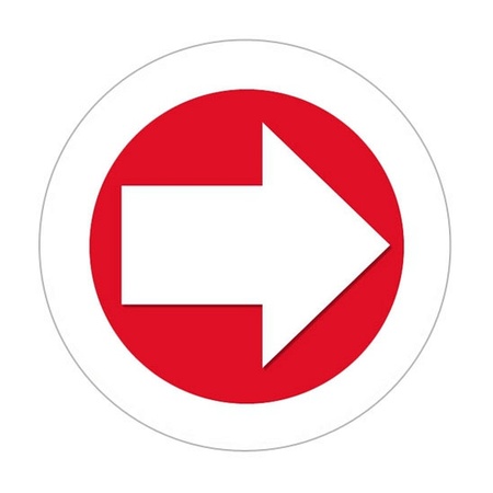 10x Accent arrow sticker with white border