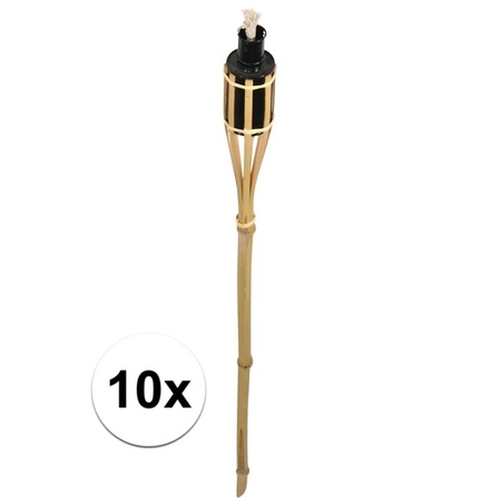 10x Bamboo garden torches 88 cm 