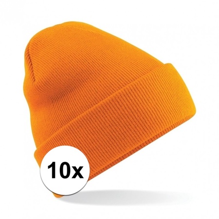 10x Basic winter hat orange