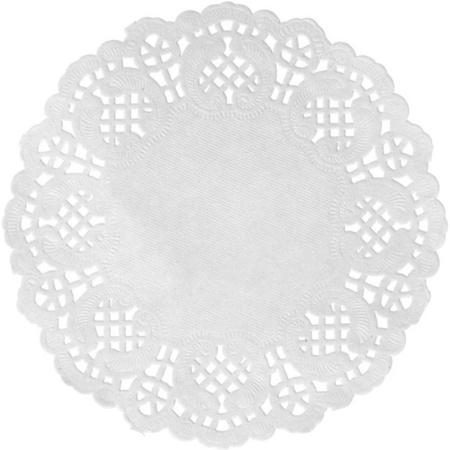10x Wedding white round placemats 35 cm paper with lace look