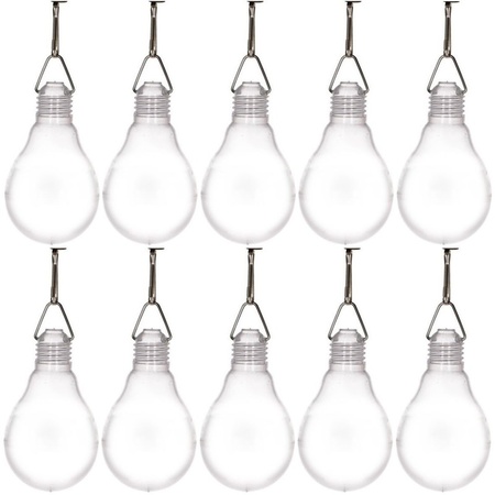 10x Outdoor lighting solar lightbulbs white 11,8 cm