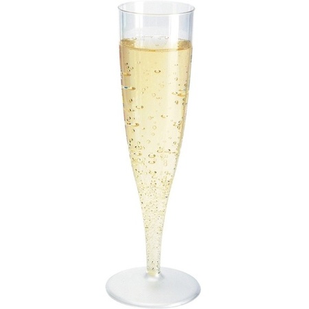 10x Champagne glasses transparent 19 cm