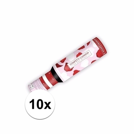 10x Confetti kanon hartjes en rozenblaadjes