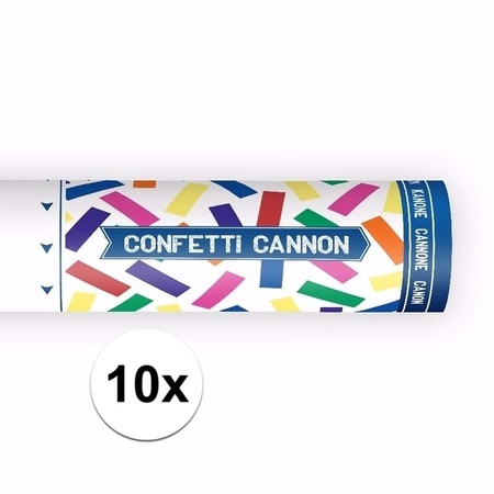 10x Confetti shooter multi color mix 20 cm