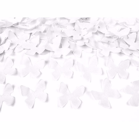 10x Confetti kanon witte vlinders 40 cm