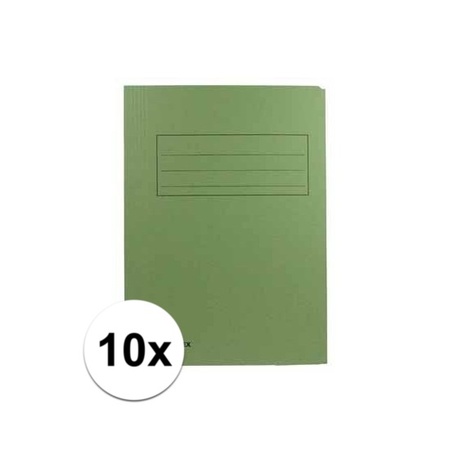 10x dossiermappen 24 x 35 cm groen