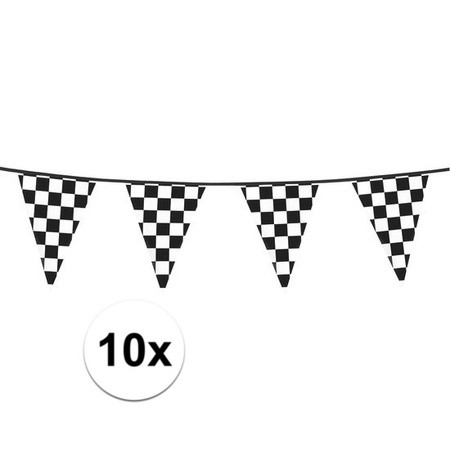 10x Finish feestversiering vlaggenlijn 6 meter
