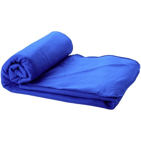 10x Fleece deken kobalt blauw 150 x 120 cm