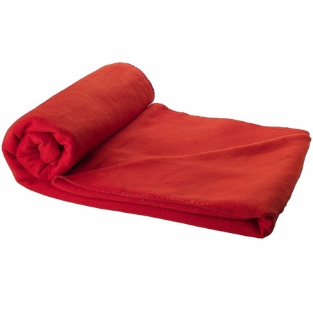 10x Fleece deken rood 150 x 120 cm