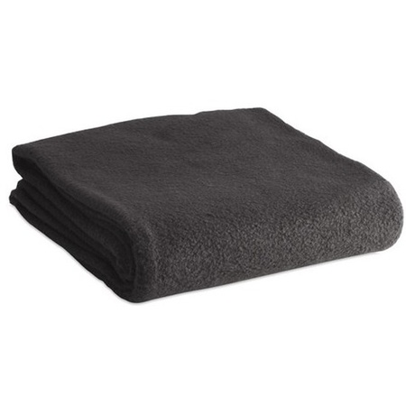 10x Fleece dekens/plaids zwart 120 x 150 cm