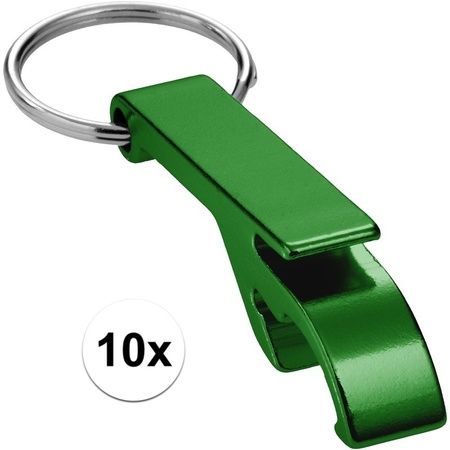 10x Bottle opener keychain green