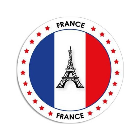 10x Frankrijk sticker rond 14,8 cm landen decoratie