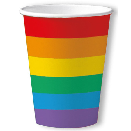 10x Gay pride thema bekertjes regenboog 200 ml