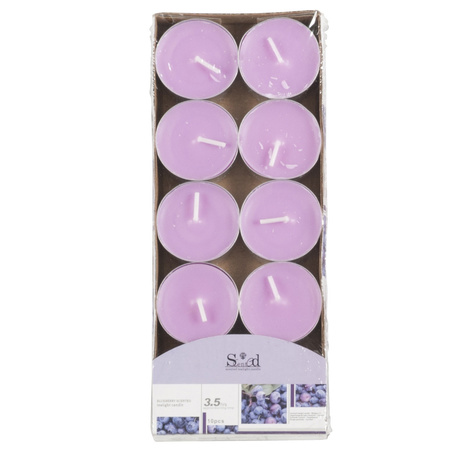 10x Scented tealights candles blueberries/lilac 3.5 hours