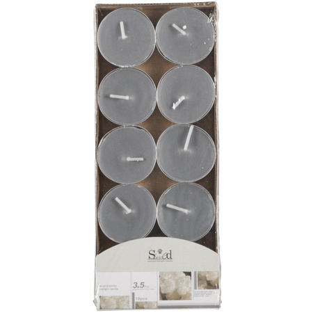 10x Scented tealights candles musk/grey 3.5 hours