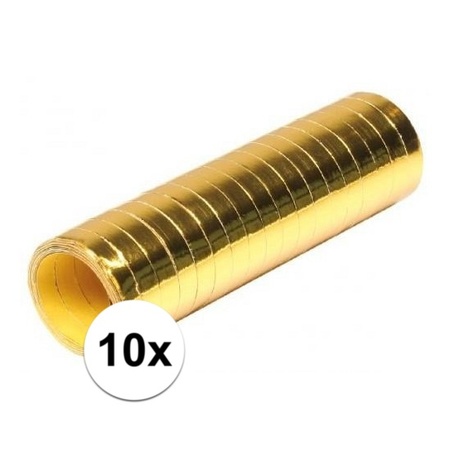 10x Gold colored streamers