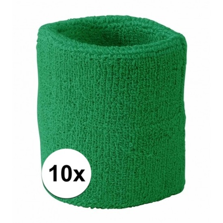 10x Groen zweetbandje voor pols