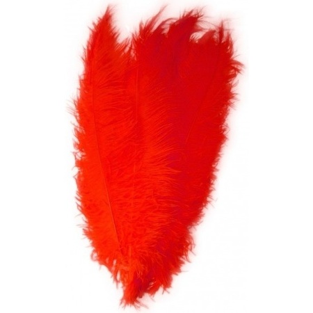 10x Grote decoratie veren/struisvogelveren rood 50 cm