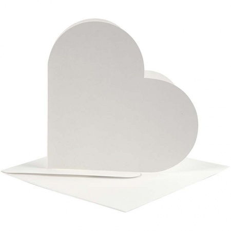 10x Heart cards off-white with enveloppe
