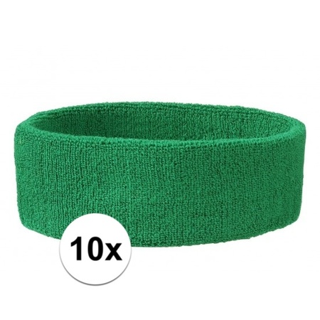 10x Hoofd zweetbandje groen