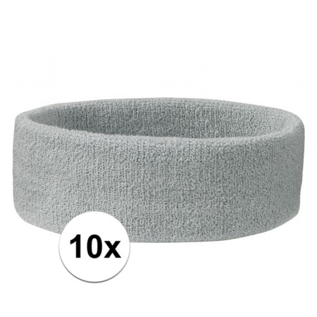 Light grey headband for sport 10 pieces