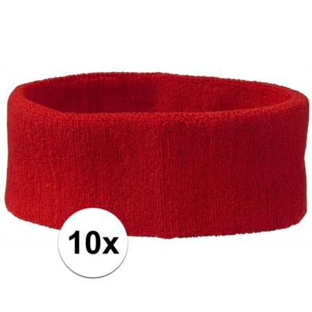 Red headband for sport 10 pieces