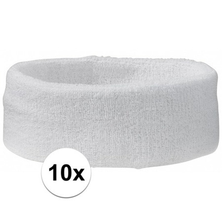 White headband for sport 10 pieces