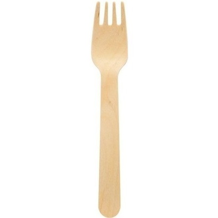 10x Wooden disposable forks cutlery 16 cm wedding/marriage