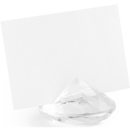 10x Kaarthouders standaards transparante diamanten 4 cm