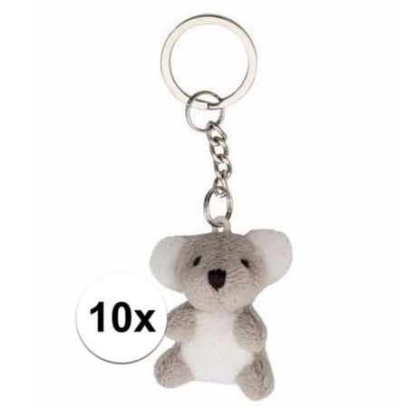 10x Koala knuffel sleutelhangers 6 cm