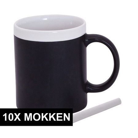 10x Chalk mug white 350 ml