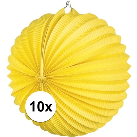 10x Yellow lanterns 22 cm