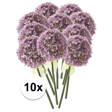 10x Lilac ornamental onion artificial flowers 70 cm