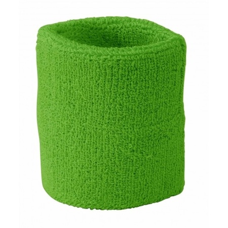 10x Wristbands sweatband lime green