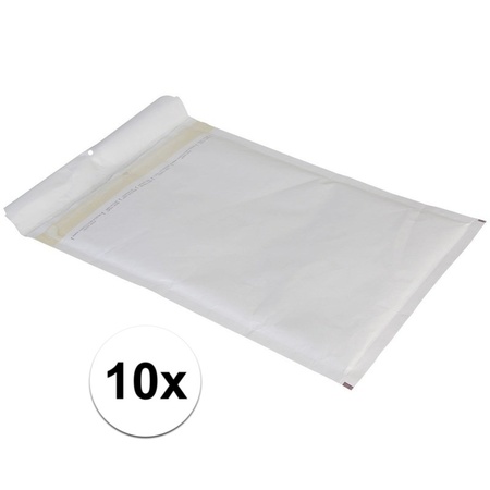 10x Bubble envelopes white 26 x 18 cm