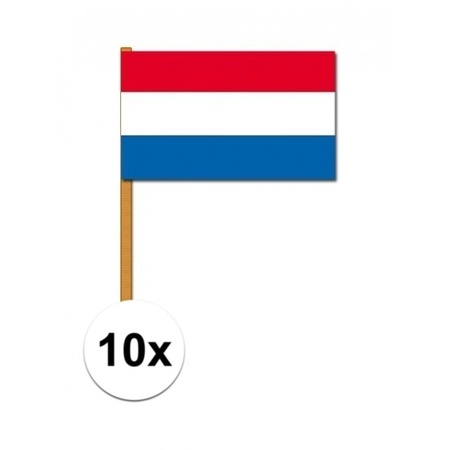10x Nederlandse luxe zwaaivlaggen 30x45 cm