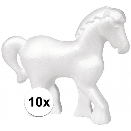 10x Piepschuim paarden 15 cm