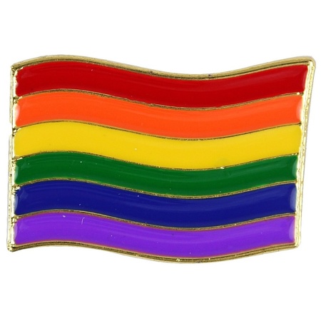 10x Rainbow pride flag metal badge 4 cm