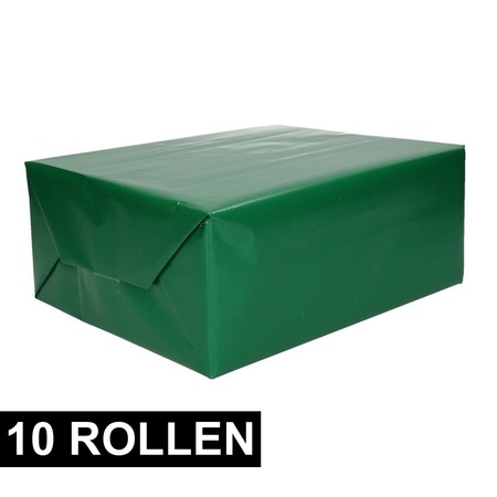 10x Wrapping paper green 200 x 70 cm