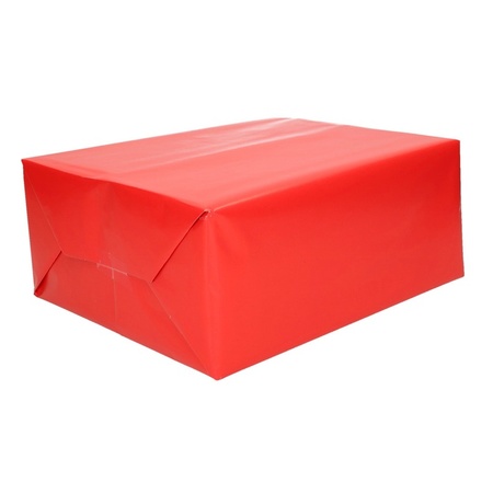 10x rollen Inpakpapier/cadeaupapier rood 200 x 70 cm op rol