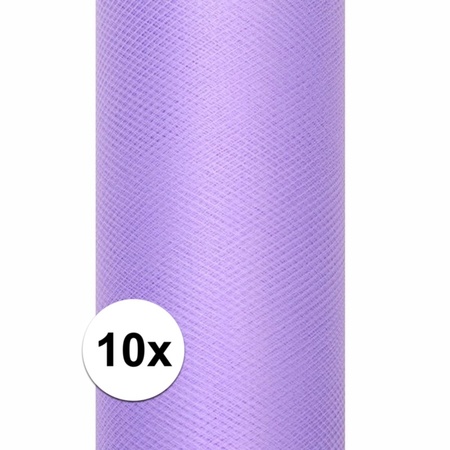 10x rolls of  purple tulle 0,15 x 9 meter