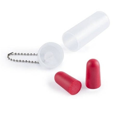 10x Foam earplugs in sleeve red