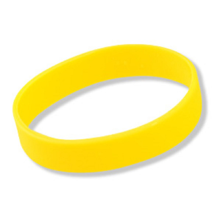 10x Rubber bracelets yellow