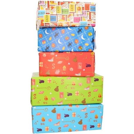 10x Saint Nicholas wrapping paper coloured 2,5 x 0,7m
