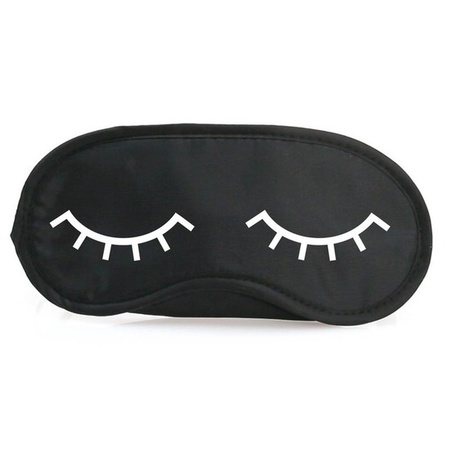10x Slaapmaskers met slapende oogjes zwart/wit