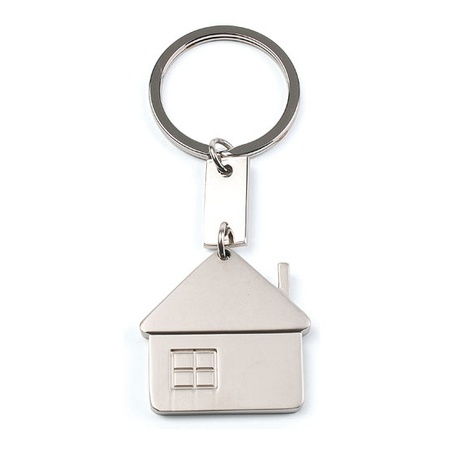 10x Keyring with house 3,5 cm