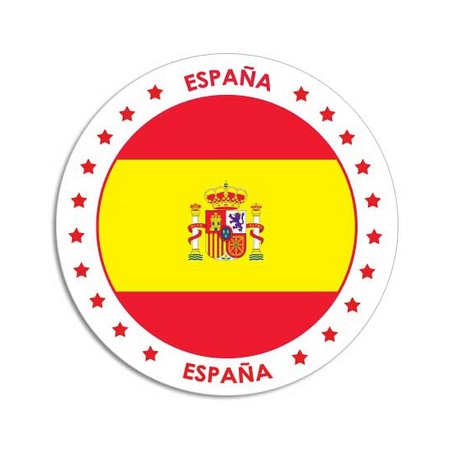 10x Spanje sticker rond 14,8 cm landen decoratie