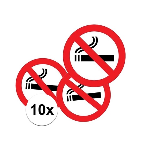 10x Sticker verboden te roken
